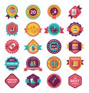 School badge banner design flat background set eps10 N19