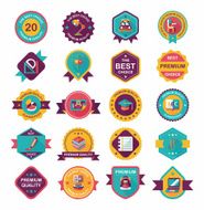 School badge banner design flat background set eps10 N20