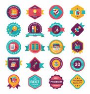 School badge banner design flat background set eps10 N22