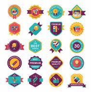 School badge banner design flat background set eps10 N23