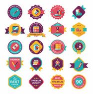 School badge banner design flat background set eps10 N24