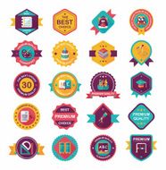 School badge banner design flat background set eps10 N25
