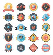 School badge banner design flat background set eps10 N26
