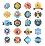 School badge banner design flat background set eps10 N28