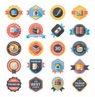 School badge banner design flat background set eps10 N31