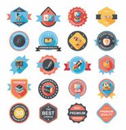 School badge banner design flat background set eps10 N32