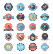 School badge banner design flat background set eps10 N33