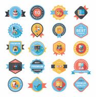 School badge banner design flat background set eps10 N36