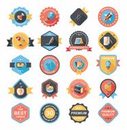 School badge banner design flat background set eps10 N37