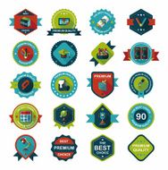 School badge banner design flat background set eps10 N38