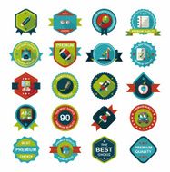 School badge banner design flat background set eps10 N39