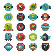School badge banner design flat background set eps10 N41