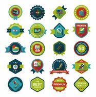 School badge banner design flat background set eps10 N42