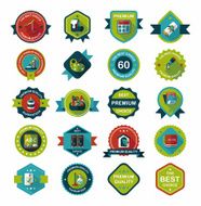 School badge banner design flat background set eps10 N46