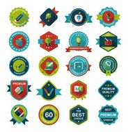 School badge banner design flat background set eps10 N47