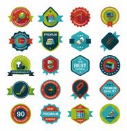 School badge banner design flat background set eps10 N48