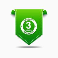 3 Years Warranty Green Vector Icon Design N4