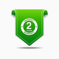 2 Years Warranty Green Vector Icon Design N4
