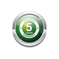 5 Years Warranty Green Vector Icon Button N4