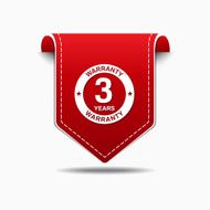 3 Years Warranty Red Vector Icon Design N3