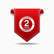 2 Years Warranty Red Vector Icon Design N3