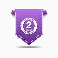 2 Years Warranty Purple Vector Icon Design