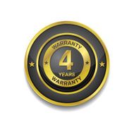 4 Years Warranty Gold Vector Icon Button