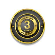 3 Years Warranty Gold Vector Icon Button