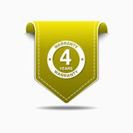 4 Years Warranty Yellow Vector Icon Design N3