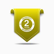 2 Years Warranty Yellow Vector Icon Design N3