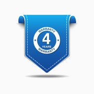 4 Years Warranty Blue Vector Icon Design N4
