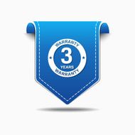 3 Years Warranty Blue Vector Icon Design N4