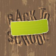 Educational background Back to school and green label for text