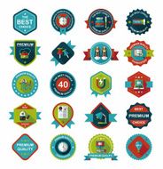 School badge banner design flat background set eps10 N50