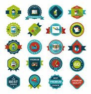 School badge banner design flat background set eps10 N51
