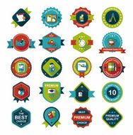 School badge banner design flat background set eps10 N54