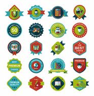 School badge banner design flat background set eps10 N55