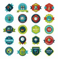School badge banner design flat background set eps10 N56