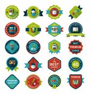 School badge banner design flat background set eps10 N59