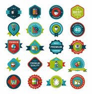 School badge banner design flat background set eps10 N61