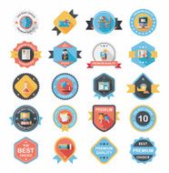 School badge banner design flat background set eps10 N62