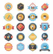 School badge banner design flat background set eps10 N64