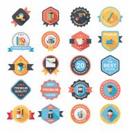 School badge banner design flat background set eps10 N65