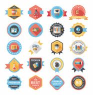 School badge banner design flat background set eps10 N66