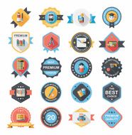 School badge banner design flat background set eps10 N68