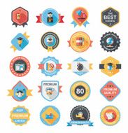 School badge banner design flat background set eps10 N69