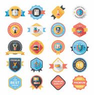 School badge banner design flat background set eps10 N70