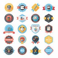 School badge banner design flat background set eps10 N71