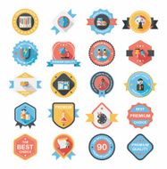 School badge banner design flat background set eps10 N72