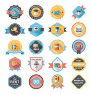 School badge banner design flat background set eps10 N73